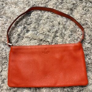 kate spade Orange Pebbled Leather Shoulder Clutch